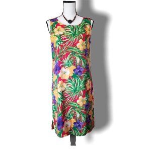 90s Vintage Rayon Midi Dress M Dressing Clio
